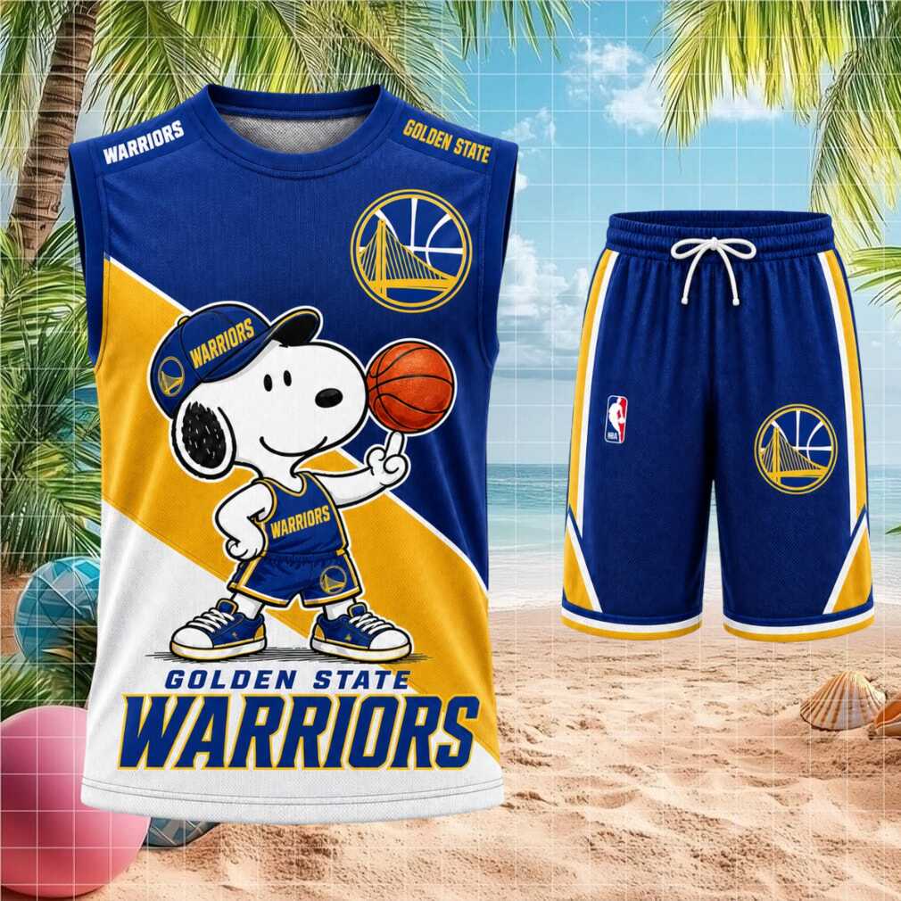 Golden State Warriors Snoopy Mascot Basketball Shorts Shirt
