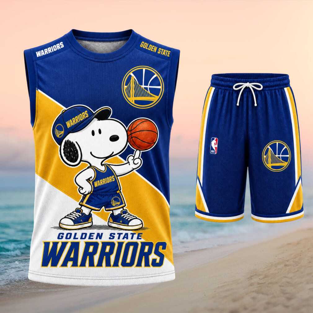 Golden State Warriors Snoopy Mascot Basketball Shorts Shirt