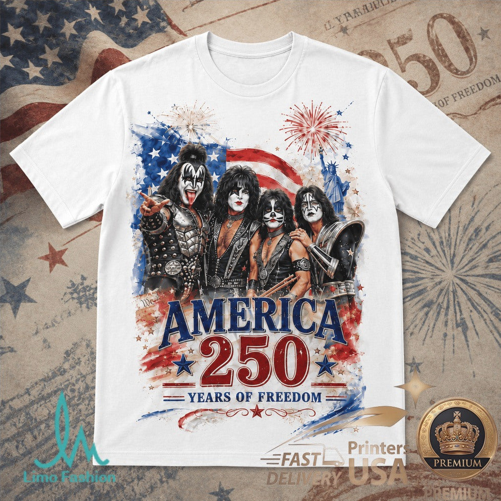 Kiss Bless America 1776 2026 Rock Band Patriotic Concert Shirt - Limotees LLC