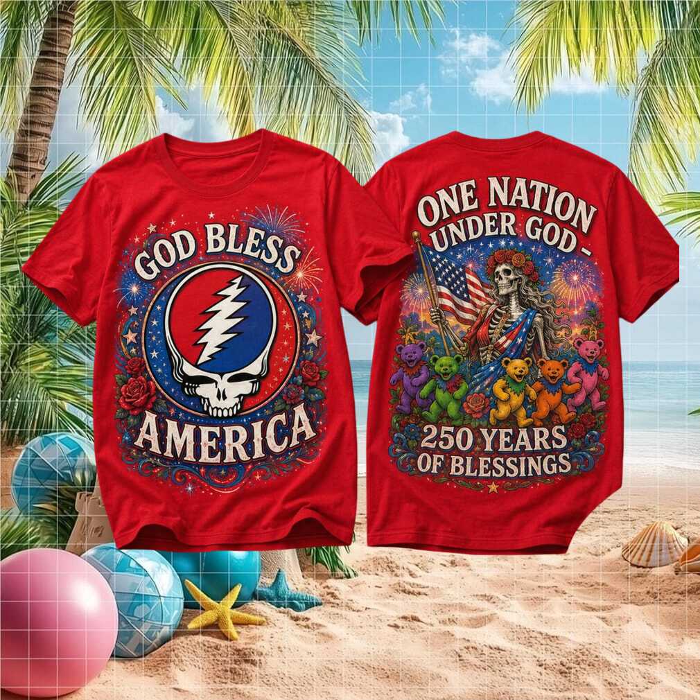 Grateful Dead Band Summer Tour 1987 God Bless America Concert Shirt