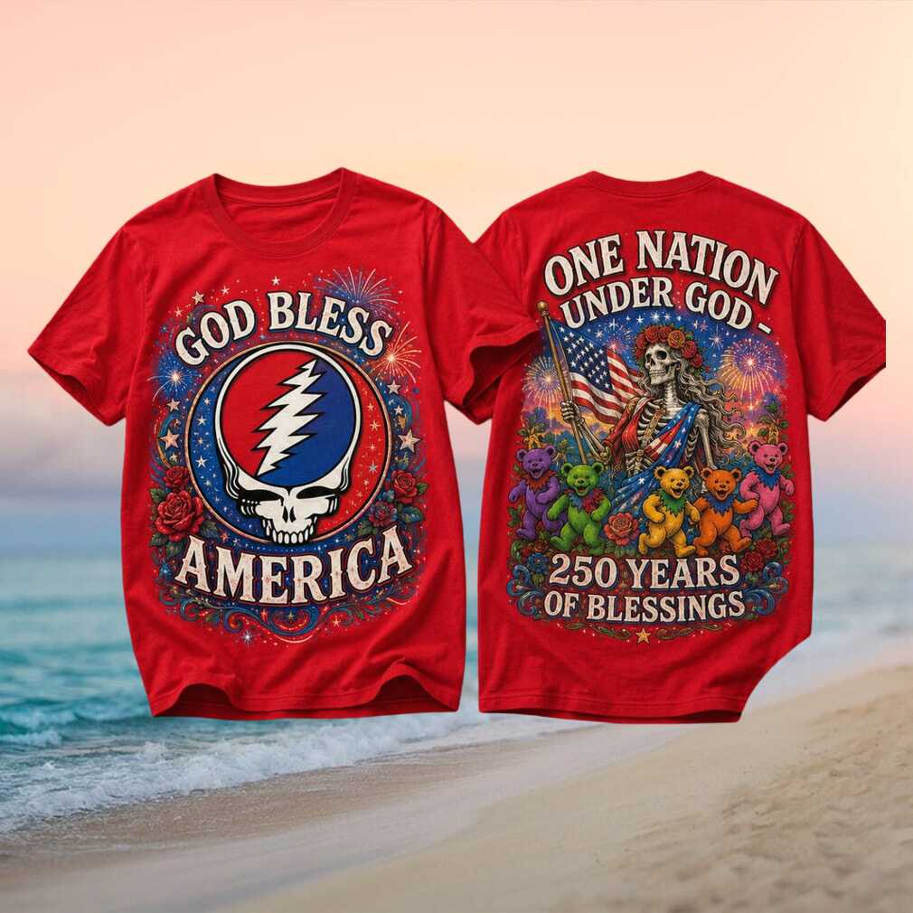 Grateful Dead Band Summer Tour 1987 God Bless America Concert Shirt