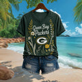 Green Bay Packers Floral Boho Football Team Women's Shirt