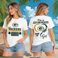 Green Bay Packers Jeep Heartbeat Kind Of Girl Women Shirt