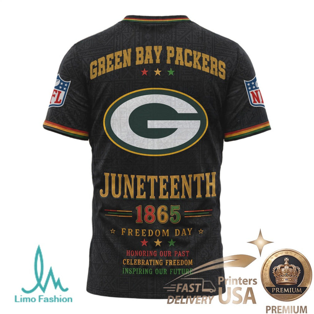 Green Bay Packers Juneteenth 1865 Freedom Day Black History T Shirt - Limotees LLC