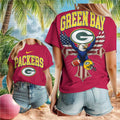 Green Bay Packers Logo Eagle American Cross Shirt - Limotees LLC