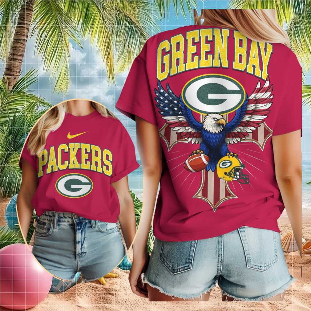 Green Bay Packers Logo Eagle American Cross Shirt - Limotees LLC