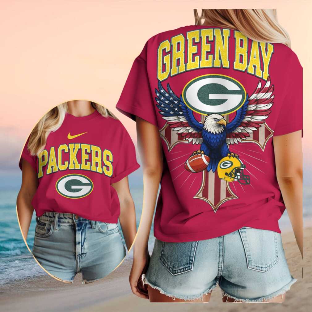 Green Bay Packers Logo Eagle American Cross Shirt - Limotees LLC