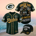 Green Bay Packers Muscle Player Go Pack Go Baseball Jersey - Limotees LLC