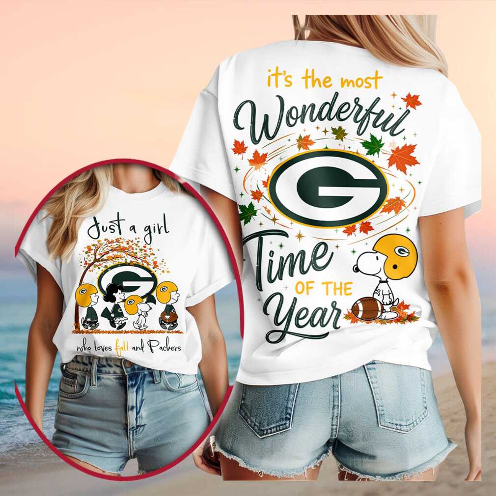 Green Bay Packers Snoopy Fall Wonderful Time Shirt