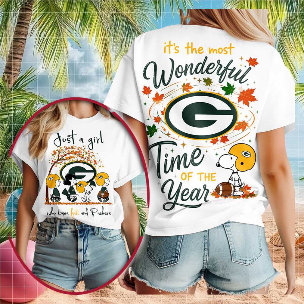 Green Bay Packers Snoopy Fall Wonderful Time Shirt