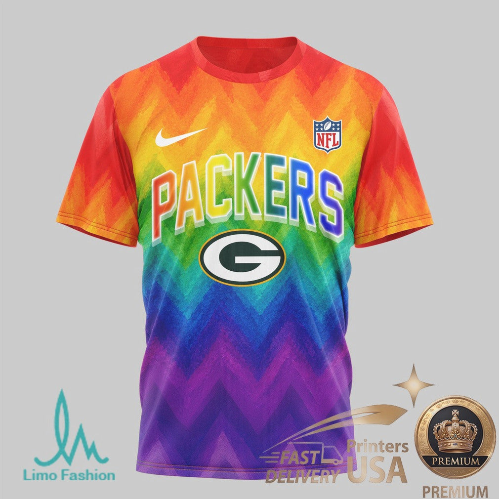 Green Bay Packers Snoopy Pride Human Beings Rainbow T Shirt - Limotees LLC
