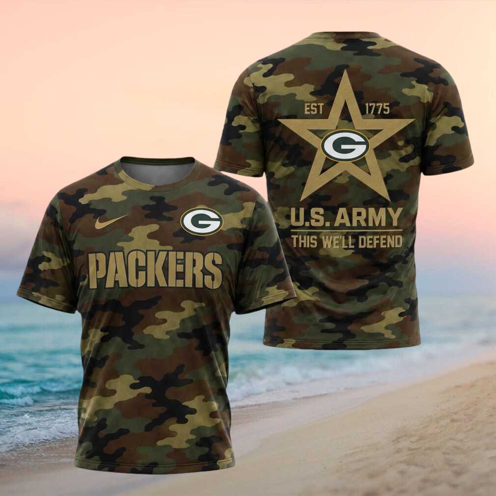 Green Bay Packers US Army Military Camo Shirt