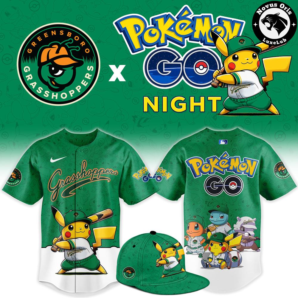 Greensboro Grasshoppers Pokemon GO Night Limited Edition Baseball Jersey