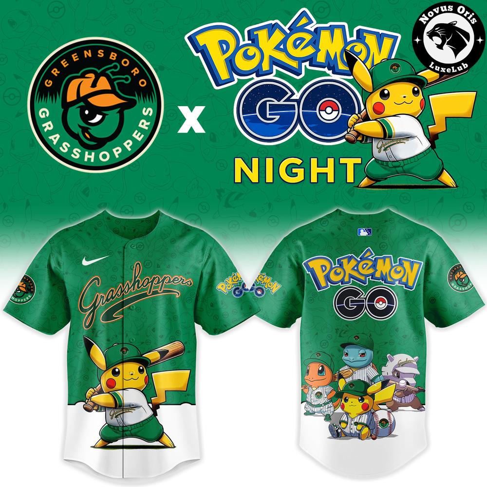 Greensboro Grasshoppers Pokemon GO Night Limited Edition Baseball Jersey