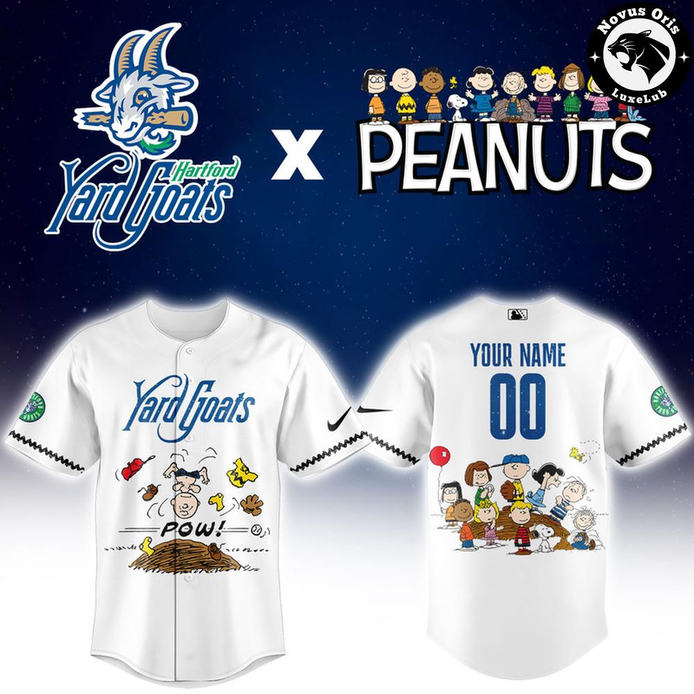 Hartford Yard Goats x Peanuts Night Limited Edition Baseball Jersey