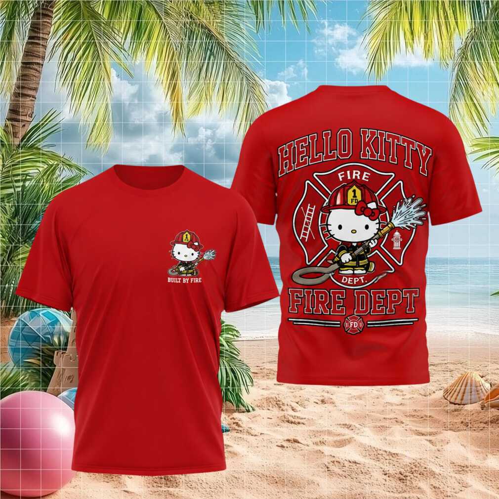 Hello Kitty Fire Dept Built By Fire Graphic Shirt - Limotees LLC