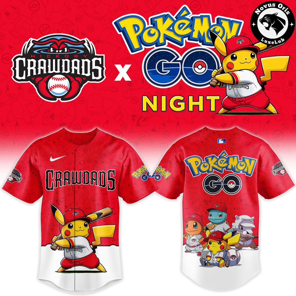Hickory Crawdads x Pokemon GO Night Mashup Limited Baseball Jersey