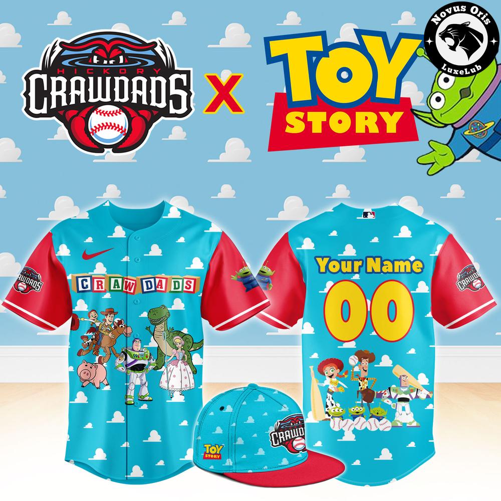 Hickory Crawdads x Toy Story Night Pixar Cartoon Custom Baseball Jersey