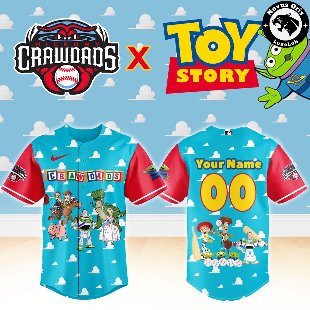 Hickory Crawdads x Toy Story Night Pixar Cartoon Custom Baseball Jersey