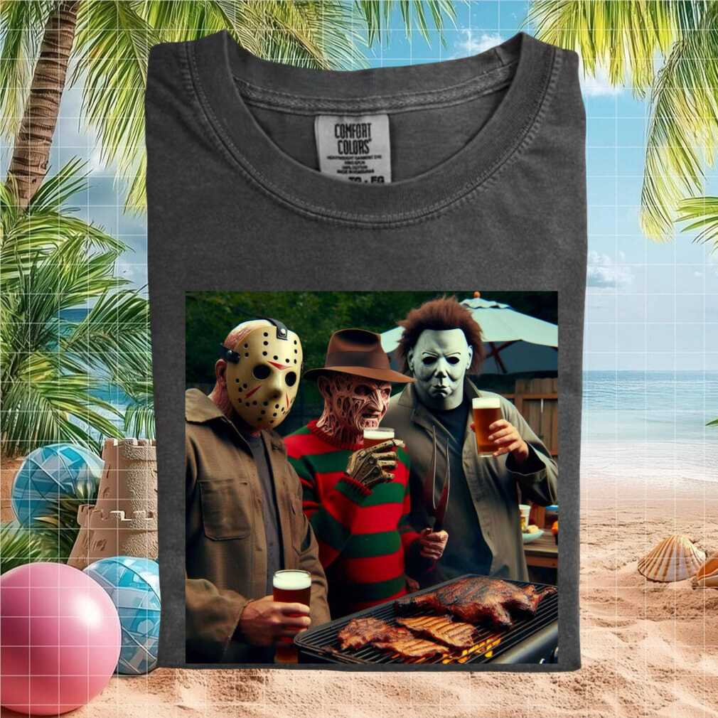 Horror Movie Villains BBQ Party Friends Graphic T Shirt - Limotees LLC
