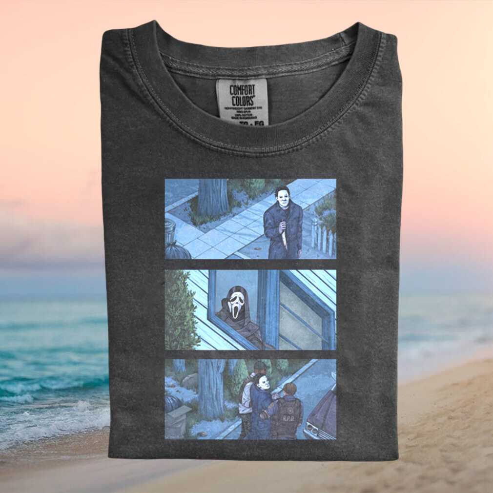 Horror Movie Villains Ghostface Michael Myers Crossover T Shirt - Limotees LLC