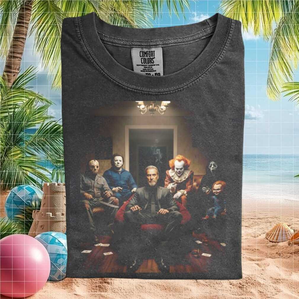 Horror Movie Villains Iconic Slasher Icons Poker Night Game T Shirt - Limotees LLC