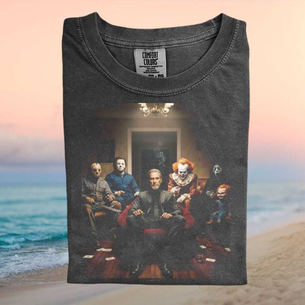 Horror Movie Villains Iconic Slasher Icons Poker Night Game T Shirt - Limotees LLC