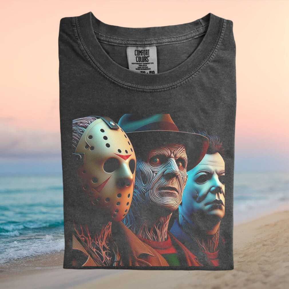 Horror Movie Villains Jason Freddy Michael Myers Slasher T Shirt - Limotees LLC