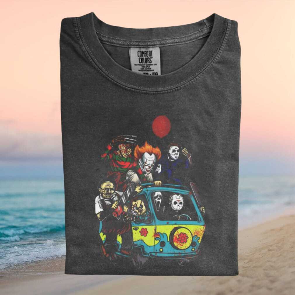 Horror Movie Villains Mystery Machine Scooby Doo Mashup T Shirt - Limotees LLC