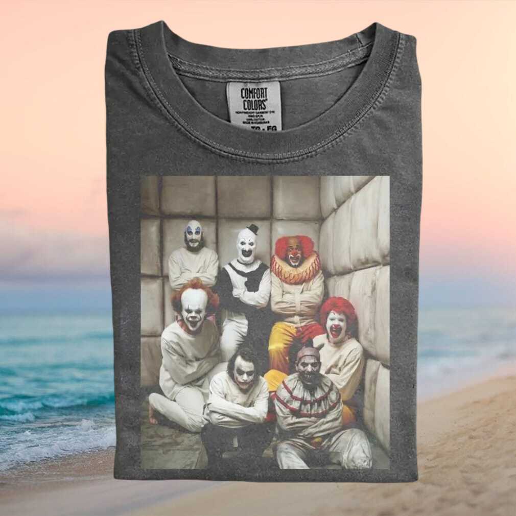 Horror Movie Villains Psych Ward Group Portrait T Shirt - Limotees LLC
