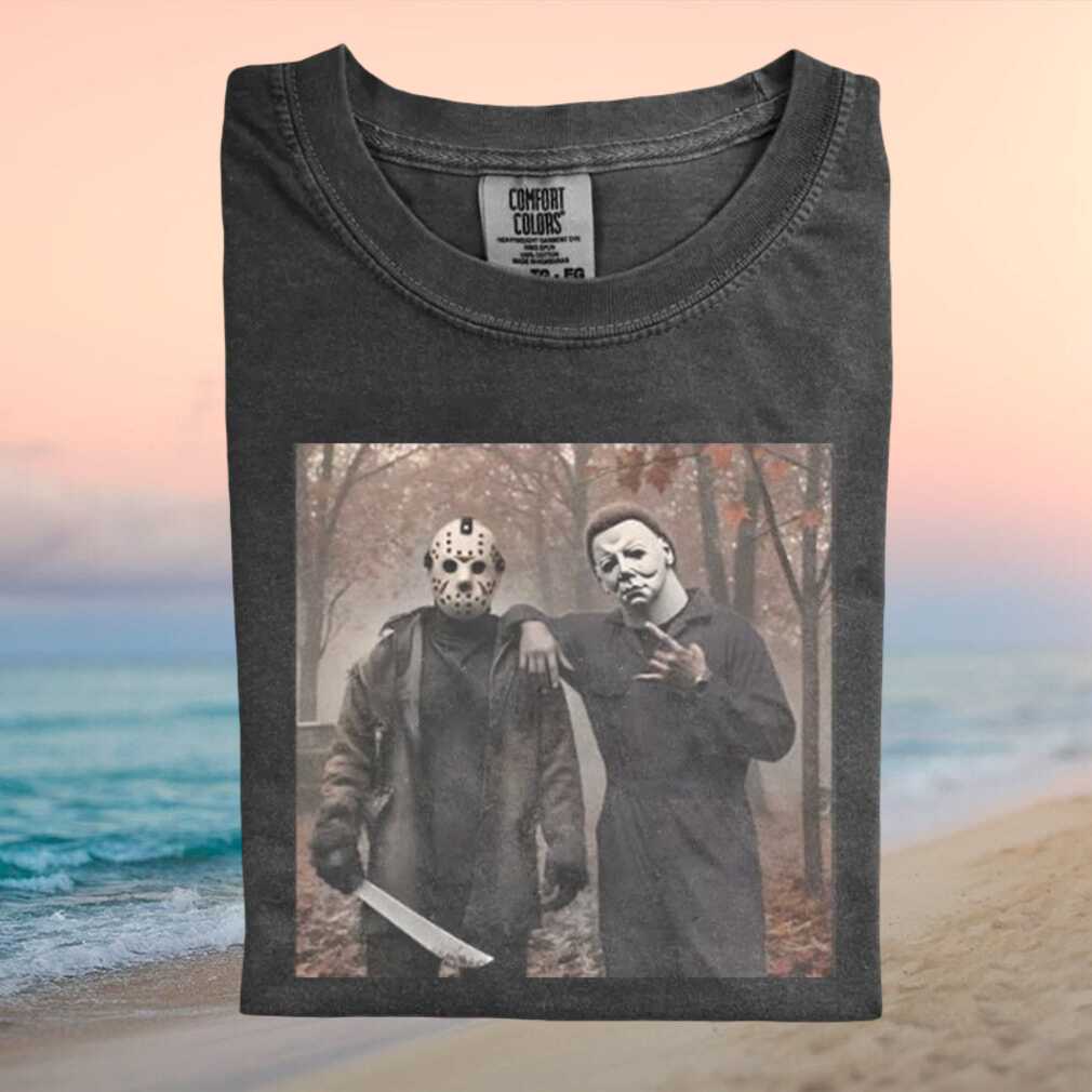 Horror Villains Fall Season Aesthetic Retro Style Unisex Graphic Comfort T Shirt - Limotees LLC