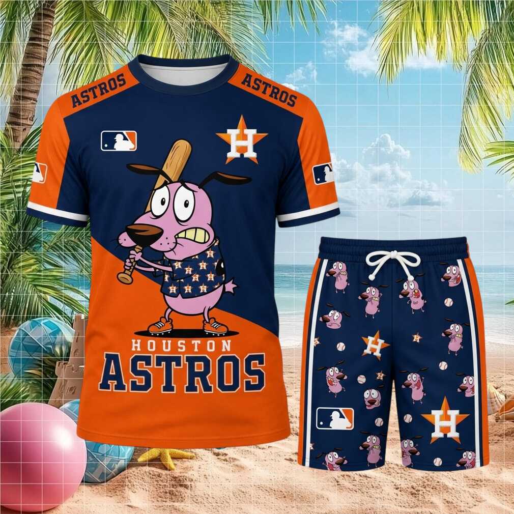 Houston Astros Courage The Cowardly Dog Baseball Shirt