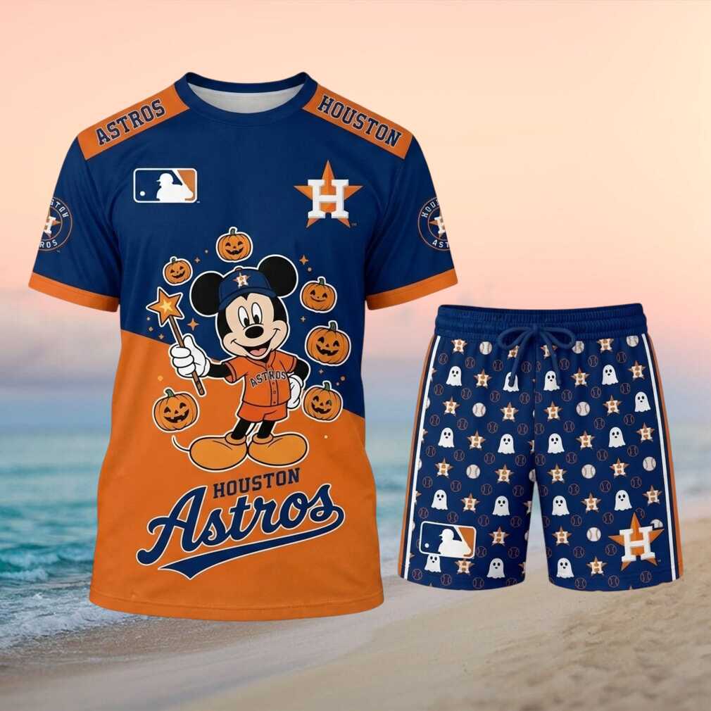 Houston Astros Mickey Mouse Halloween Pumpkin Baseball Shirt