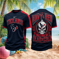 Houston Football Skull Navy And Red Shirt