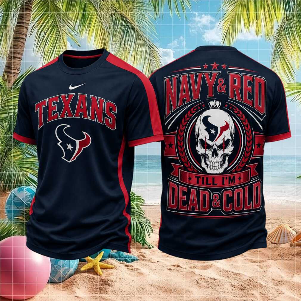 Houston Football Skull Navy And Red Shirt