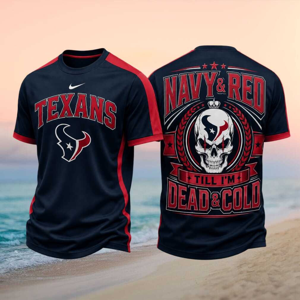 Houston Football Skull Navy And Red Shirt