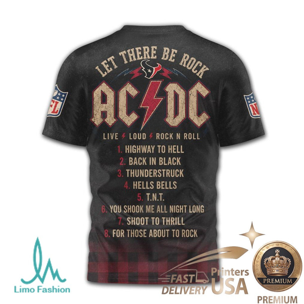 Houston Texans ACDC For Those About To Rock Football T Shirt - Limotees LLC