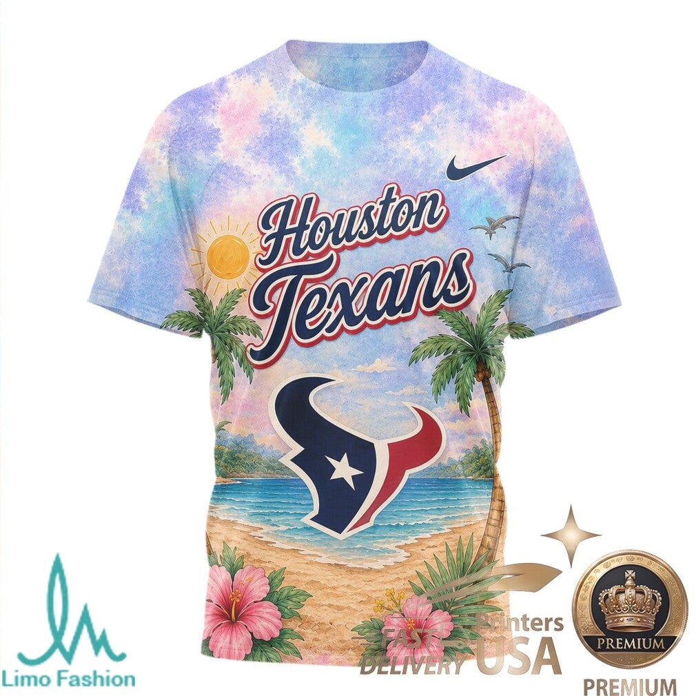 Houston Texans Beach Tropical Parrot Summer Men's T Shirt - Limotees LLC