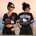 Houston Texans Hello Kitty Football Custom Name Baseball Shirt
