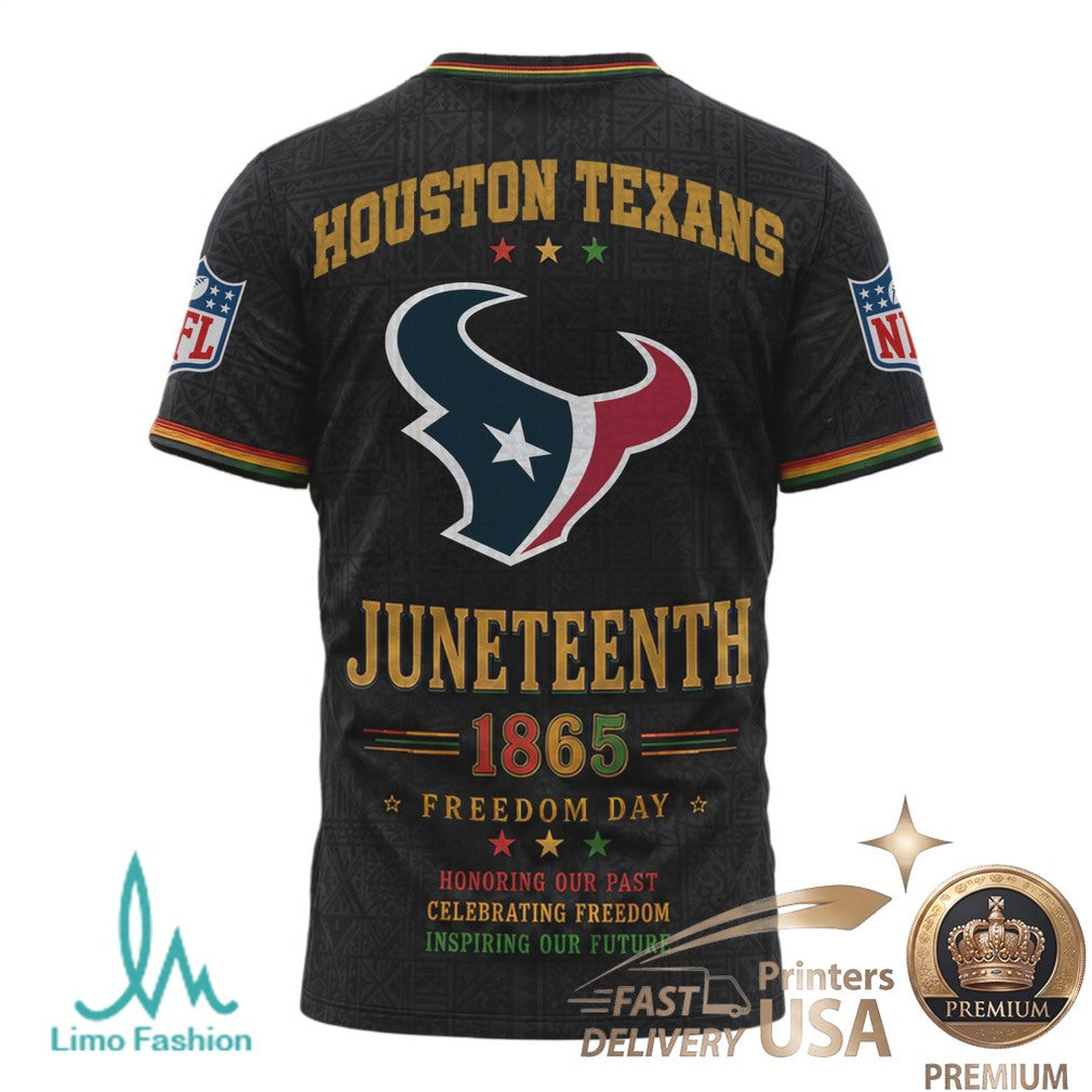 Houston Texans Juneteenth 1865 Freedom Day Graphic T Shirt - Limotees LLC