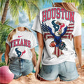 Houston Texans Logo American Eagle Cross Football Shirt - Limotees LLC