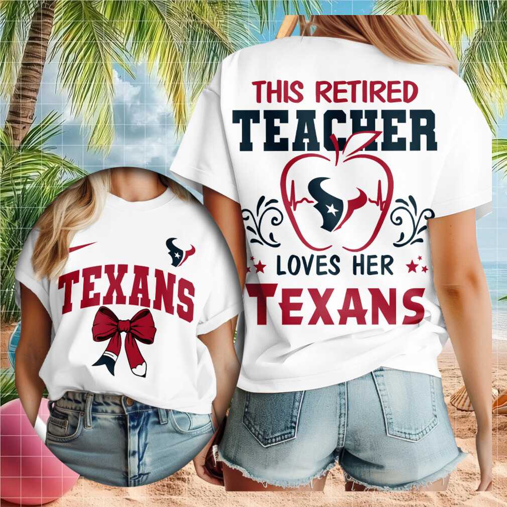 Houston Texans Retired Teacher Apple Heartbeat Shirt
