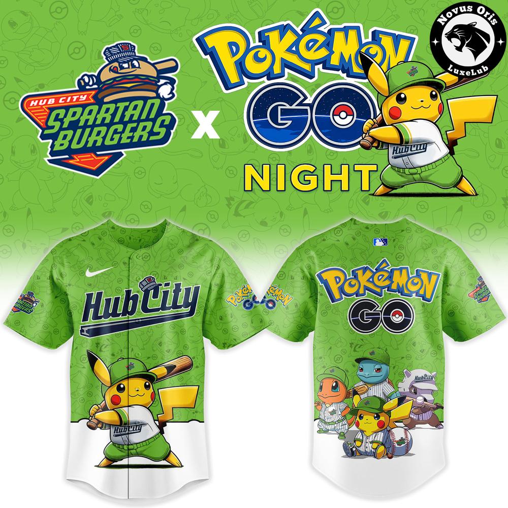 Hub City Spartanburgers Pokemon GO Night Limited Edition Baseball Jersey