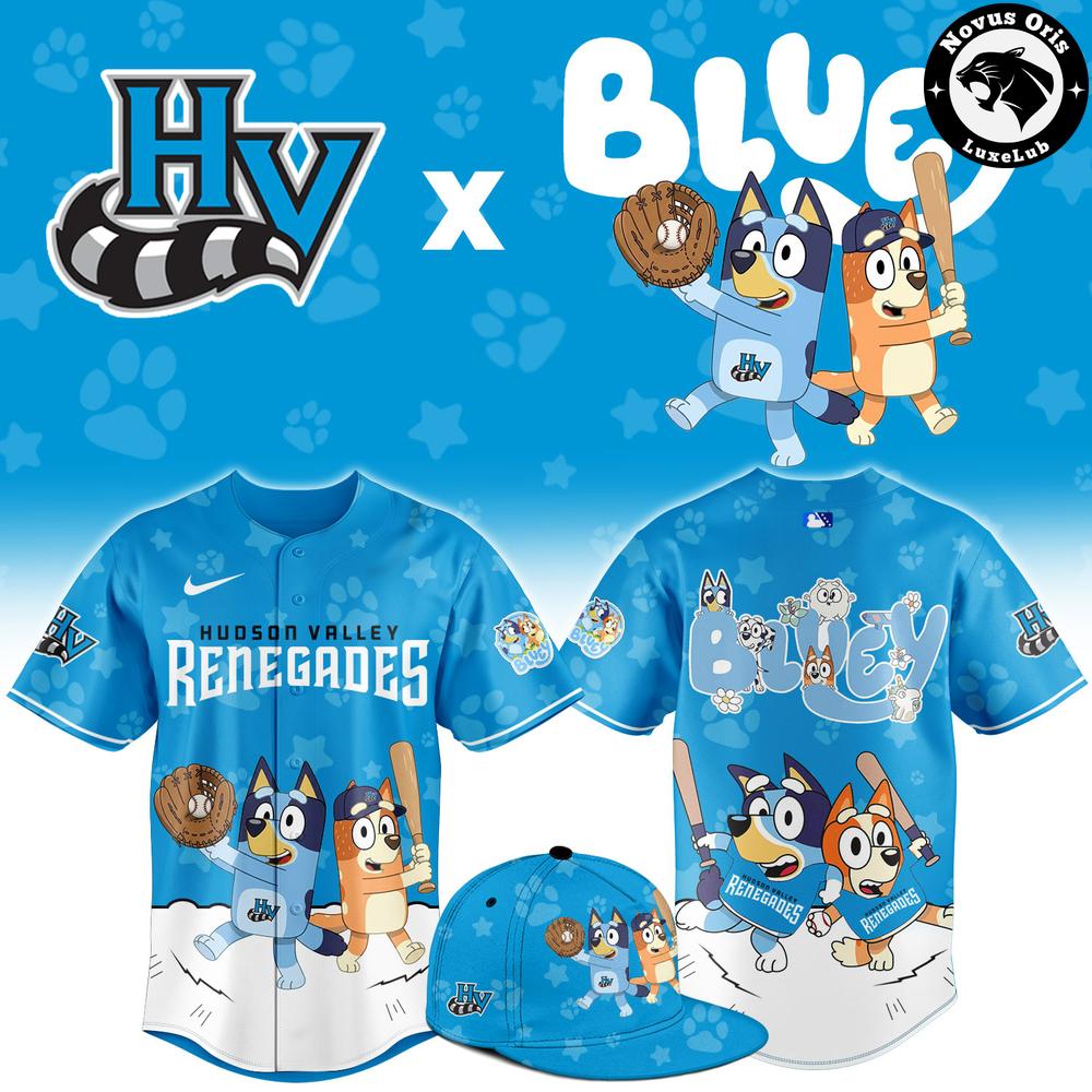 Hudson Valley Renegades x Bluey Night Limited Edition Baseball Jersey