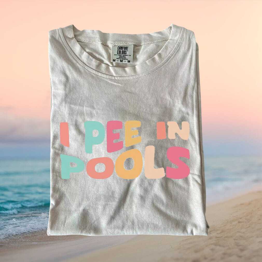 I Pee In Pools Funny Summer Beach Vacation Retro Pastel Quote T Shirt - Limotees LLC