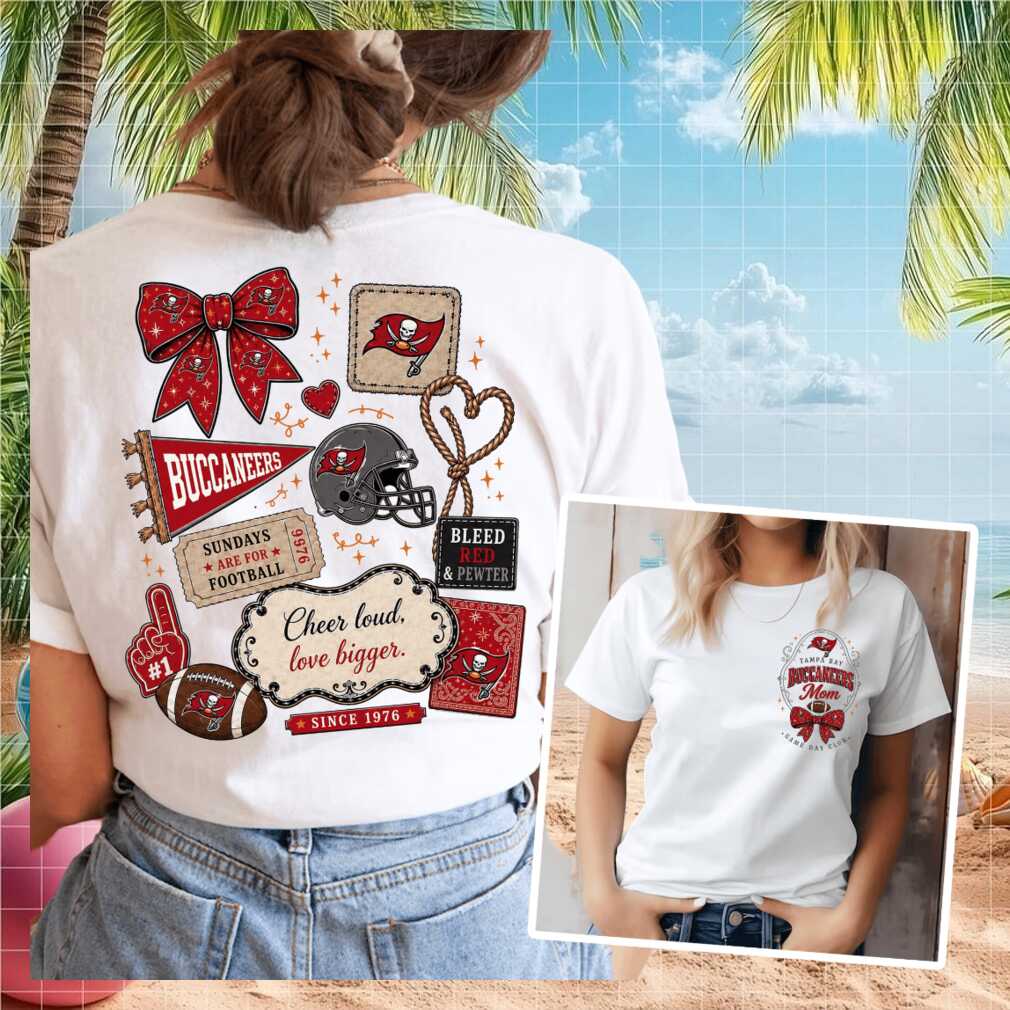 Tampa Bay Buccaneers Football Mom Game Day Coquette Bow Shirt