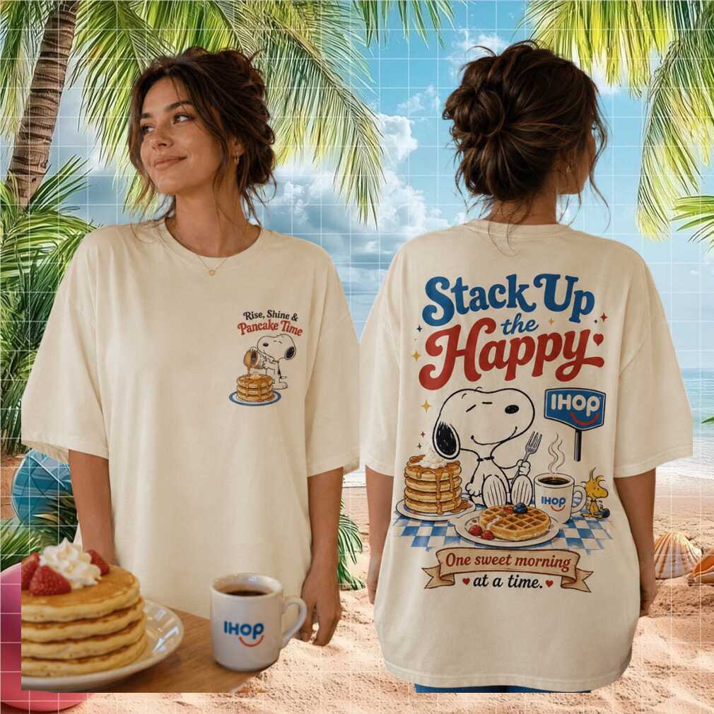 IHOP Snoopy Stack Up The Happy Pancake Time Vintage Retro Cartoon Food Lovers Women Shirt - Limotees LLC