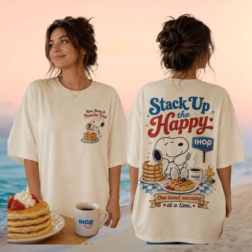 IHOP Snoopy Stack Up The Happy Pancake Time Vintage Retro Cartoon Food Lovers Women Shirt - Limotees LLC