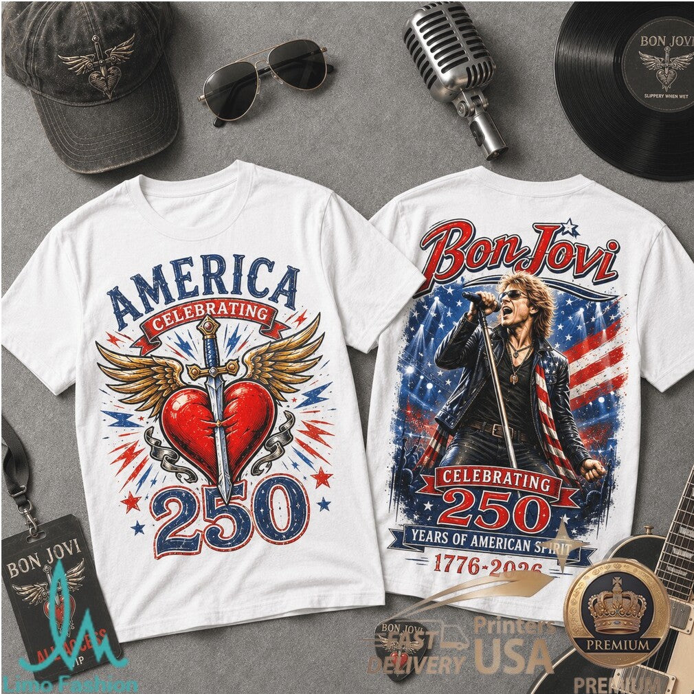 Bon Jovi America 250 Years of American Spirit Rock Music Shirt