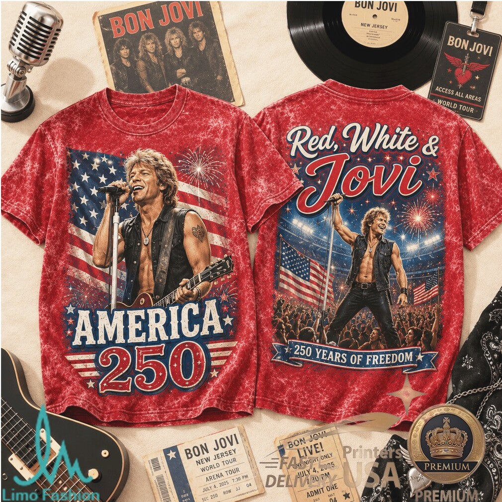 Bon Jovi America 250 Years Of Freedom Vintage Style Shirt - Limotees LLC